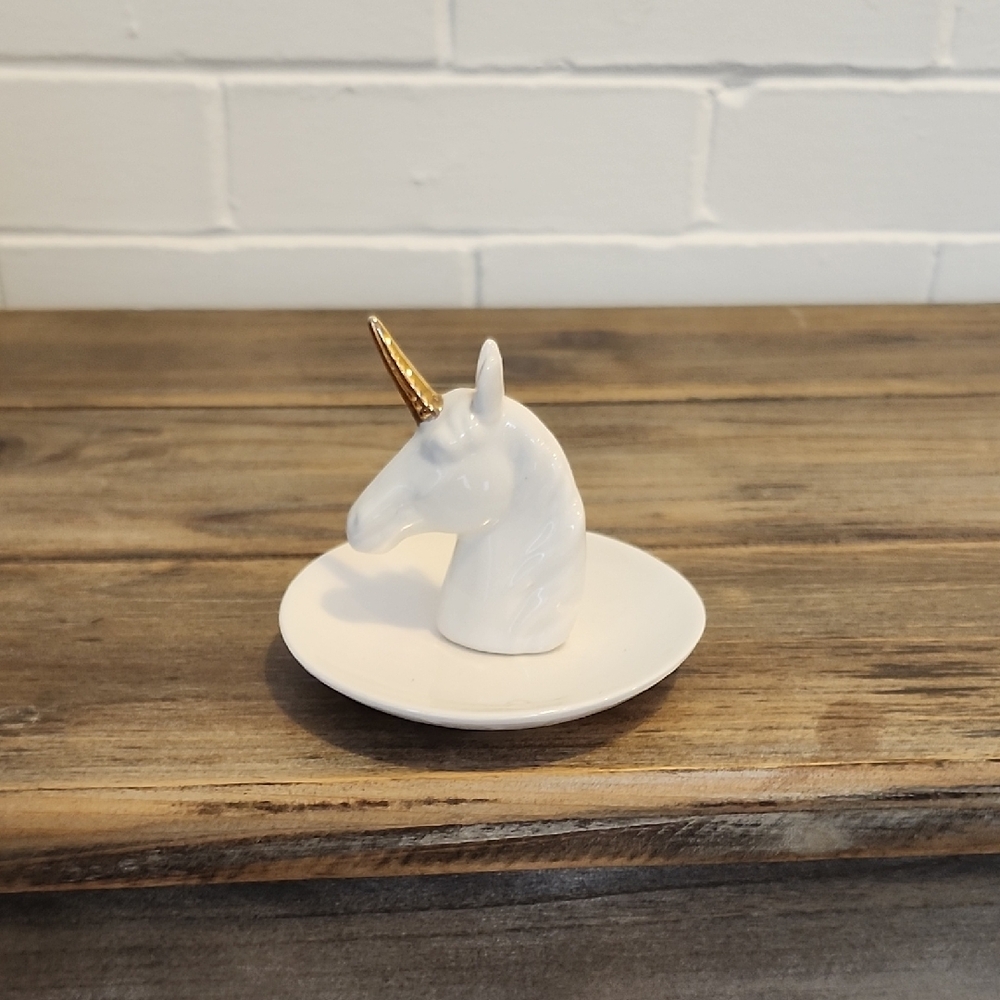 White Unicorn Jewelry Holder